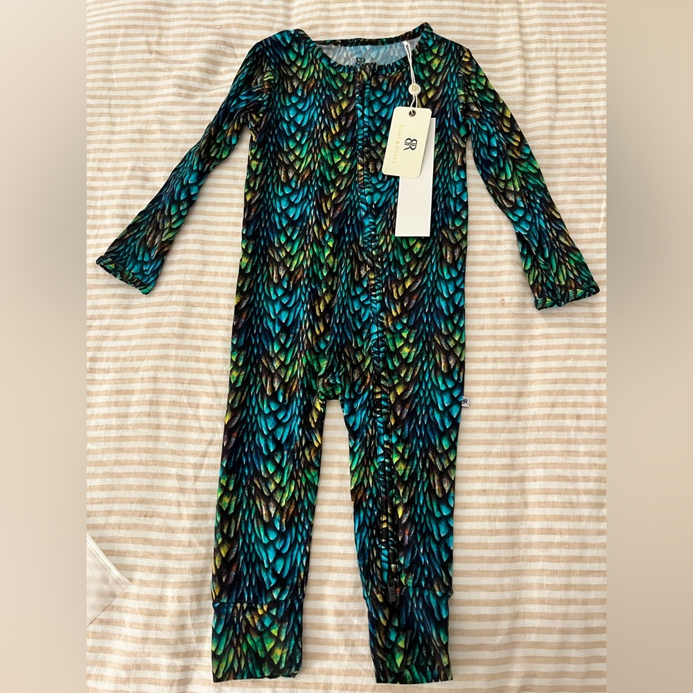 NWT- Bums & Roses Dragon Pattern Kids One Piece